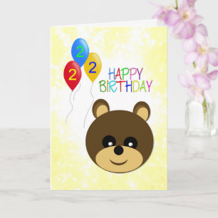 2. Geburtstag Niedlicher Teddybär Karte