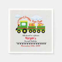 2. Geburtstag Niedlicher Zug mit Geschenken