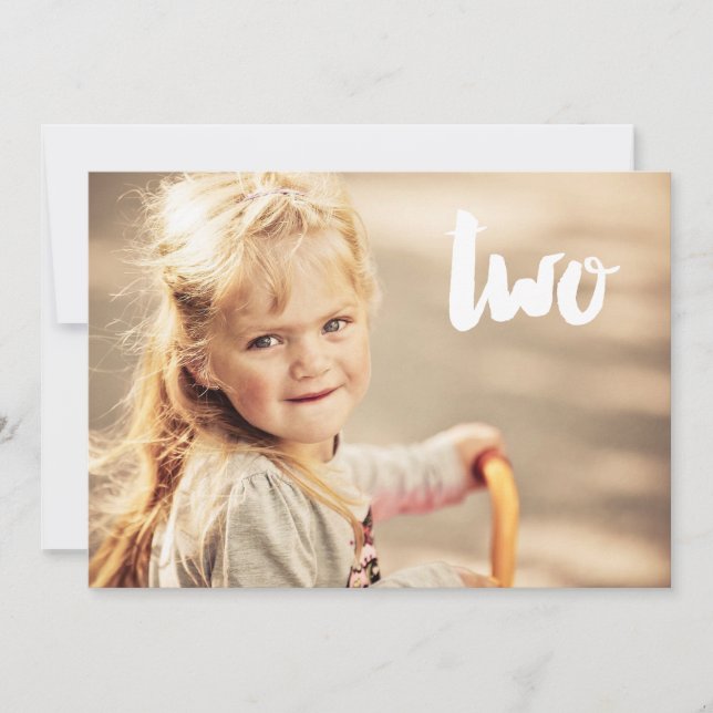 2. Geburtstag Nummer zwei Foto Overlay Einladung (Vorderseite)