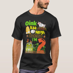 2. Geburtstag Oink Baa Neigh Cluck Moo I m 2 Farm  T-Shirt