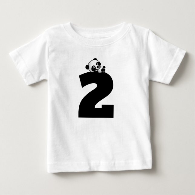 2. Geburtstag Panda Bären T - Shirt (Vorderseite)