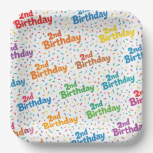 2. Geburtstag Papier-Teller, Zweiter Geburtstag Pa Pappteller
