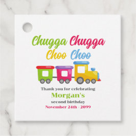 2. Geburtstag Party Chugga Choo Farbenfrohe Bahn Geschenkanhänger