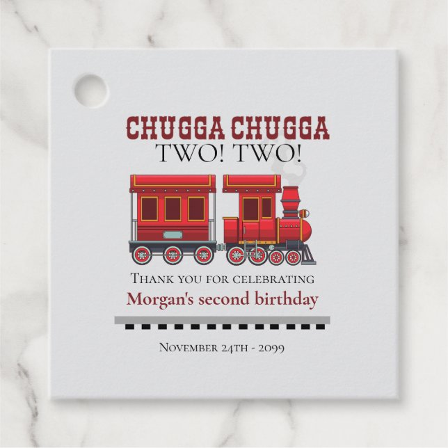 2. Geburtstag Party Niedlich Red Western Bahn Geschenkanhänger (Vorderseite)