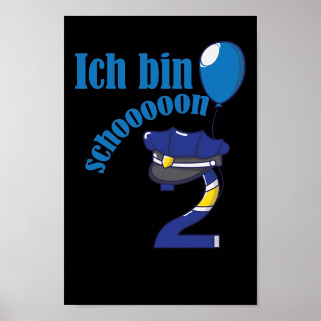 2. Geburtstag Patrol Jungs Kinder Polizei Paw Poster (Vorne)