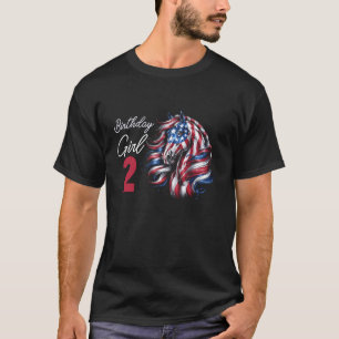 2. Geburtstag Pferd 2 Jahre altes Mädchen Geburtst T-Shirt