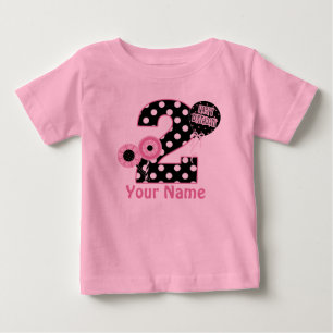 2. Geburtstag Pink Black Personalisiert T - Shirt