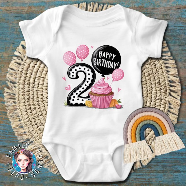 2. Geburtstag Pink Cupcake Baby Strampler (Von Creator hochgeladen)