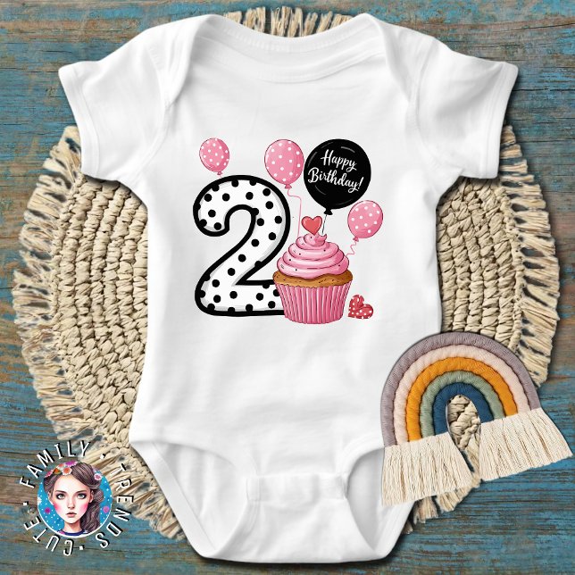 2. Geburtstag Pink Cupcake Baby Strampler (Von Creator hochgeladen)