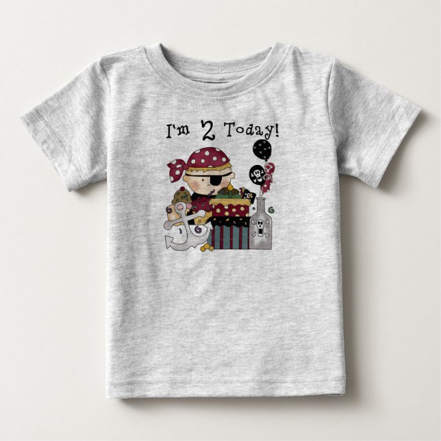 2. Geburtstag Pirate Tshirts und Geschenke (Vorderseite)
