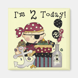 2. Geburtstag Pirate Tshirts und Geschenke Magnet