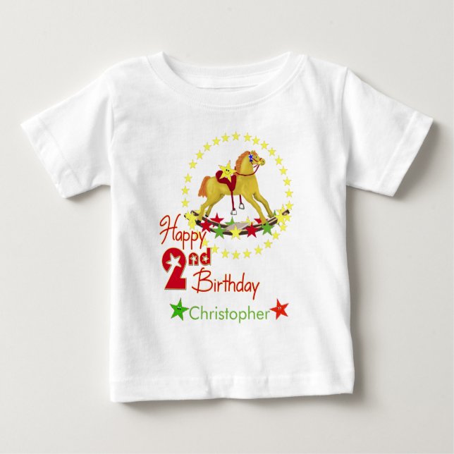2. Geburtstag Rockpferd Baby T-shirt (Vorderseite)