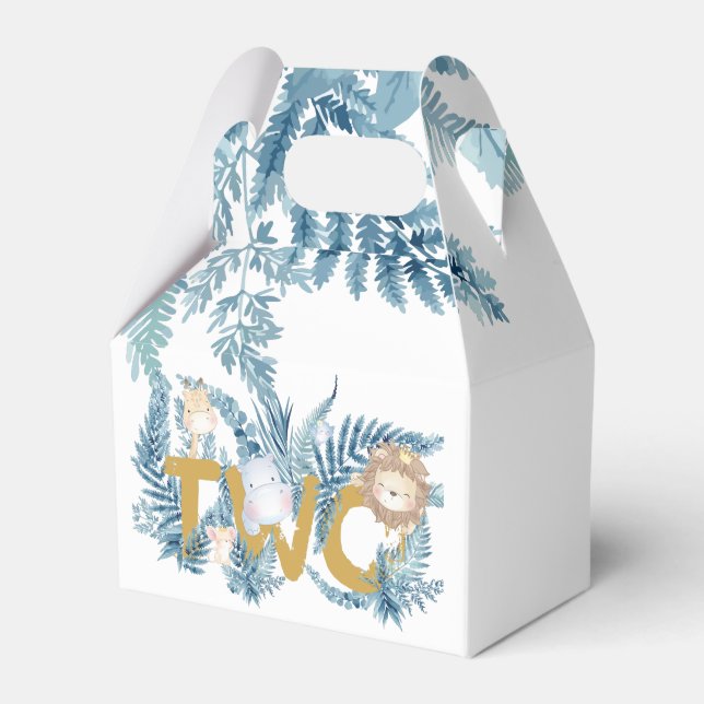 2. Geburtstag Safari Tiere Exotic Personalisiert Geschenkschachtel (Vorderseite)