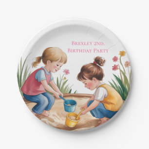 2. Geburtstag Sandbox Girl Party Pappteller