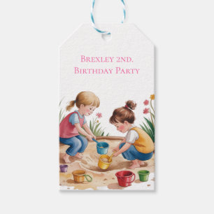 2. Geburtstag Sandbox Girl Party Vielen Dank Geschenkanhänger