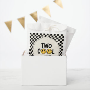 2. Geburtstag Smile Gesicht Retro Schwarz Weiß Gro Geschenktütchen
