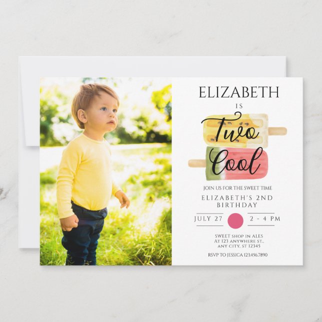 2. Geburtstag Sommerpopsiv-Party Einladung (Vorderseite)