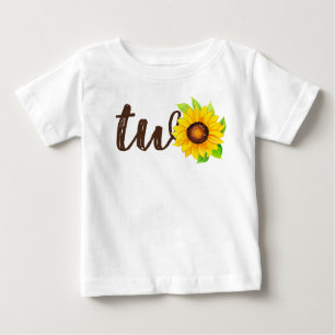 2. Geburtstag Sonnenblume Zwei Hübsche Landparty Baby T-shirt