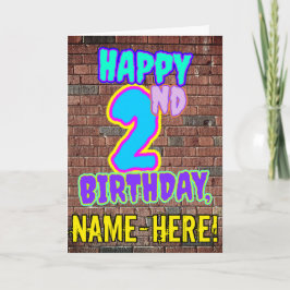 2. Geburtstag - Spaß, Urban Graffiti Inspirierter  Karte