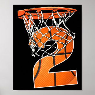 2. Geburtstag Sport 2 Jahre alt Bysketbyll 2 Jungs Poster