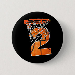 2. Geburtstag Sport 2 Jahre alter Basketball 2 Boy Button