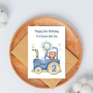 2. Geburtstag Traktor Teddy Geburtstagsjunge Karte
