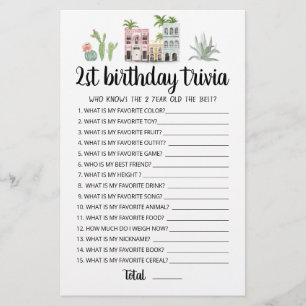 2. Geburtstag Trivia editierbares Spiel