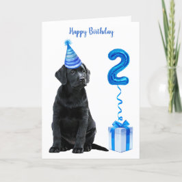 2. Geburtstag Welpenthema - Niedlicher Hund Blue B Karte