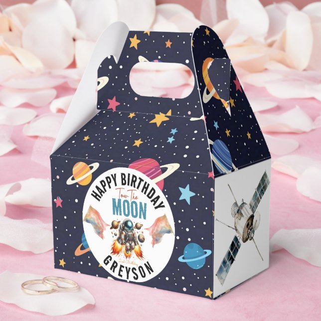 2. Geburtstag Weltraum starten Geschenkschachtel (Hochzeit)