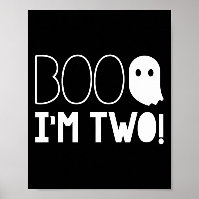 2. Geburtstag Zwei Jahre alt Boo ich bin zwei! Hal Poster (Vorne)