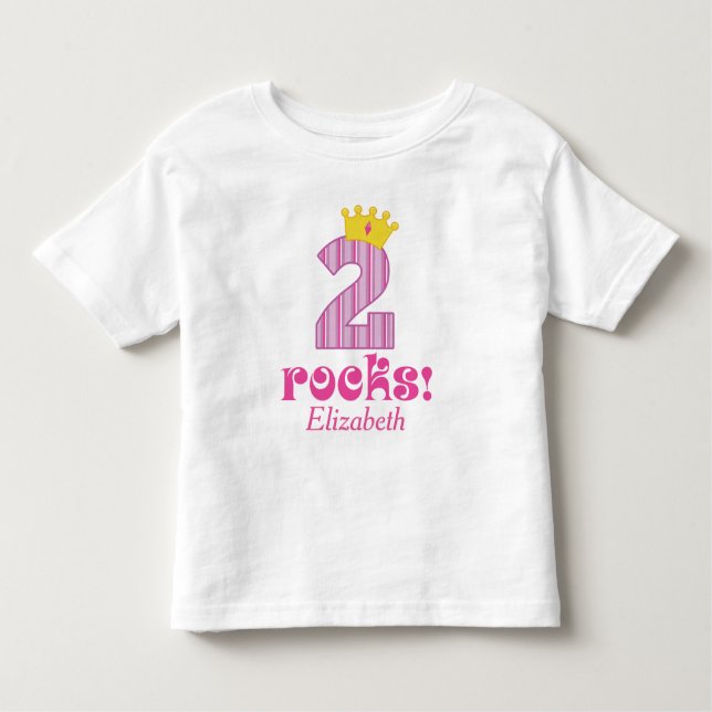 2. Geburtstag zwei Jährig-Prinzessin Tshirt (Vorderseite)