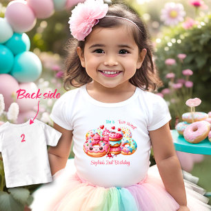 2. Geburtstag Zwei Sweet Niedlich Donut Girl Name Kleinkind T-shirt