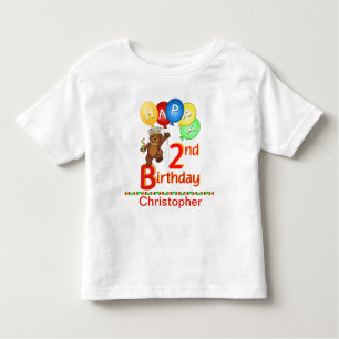 2. Geburtstagköniglicher Teddy Beary individueller Kleinkind T-shirt