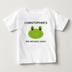 2. Geburtstags Frog Theme Kids Party Baby T-shirt