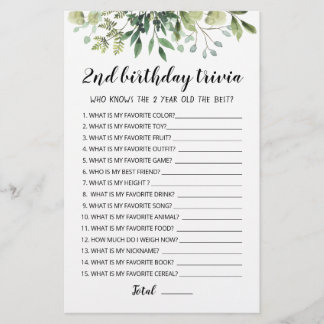 2. Geburtstags-Trivia-Spiel