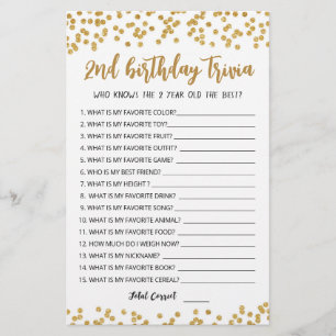 2. Geburtstags-Trivia-Spiel