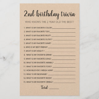 2. Geburtstags-Trivia-Spiel