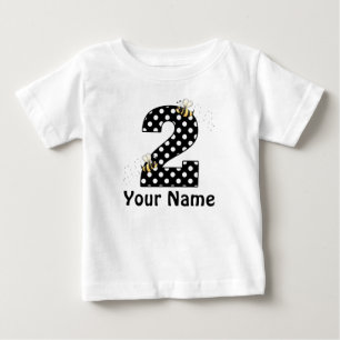 2. Geburtstagsbumble Bee Girls Personalisiertes Sh Baby T-shirt