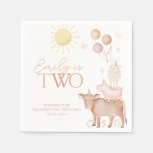 2. Geburtstagsfarm Animals Barnyard Party Girls Serviette