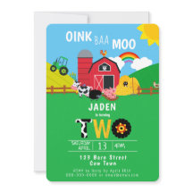 2. Geburtstagsfarm Stalltiere Oink Baa Moo Niedlic