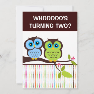 2. Geburtstagsfeier Einladungen zum Thema Owl