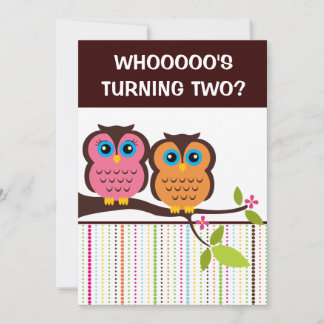 2. Geburtstagsfeier Einladungen zum Thema Owl
