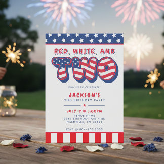 2. Geburtstagsfeier Patriotische USA-Flagge 4. Jul Einladung