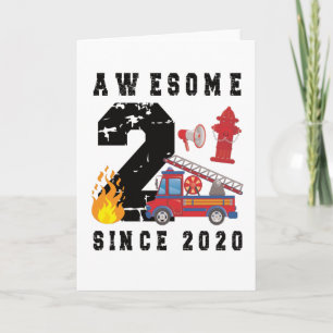 2. Geburtstagsgeschenk Feuerwehrmännchen Geboren 2 Karte