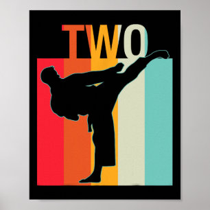 2. Geburtstagsgeschenk Karate Retro Taekwondo Mart Poster