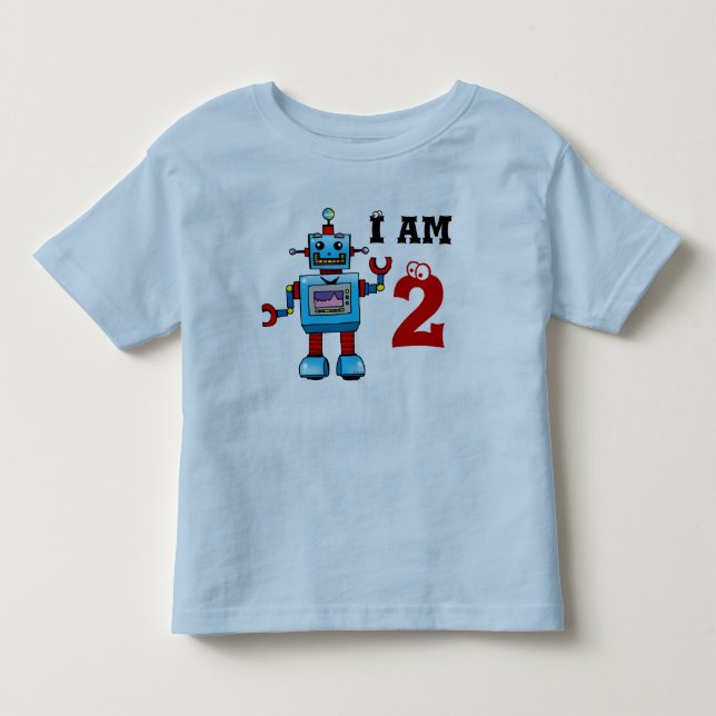 2. Geburtstagsgeschenk - Roboter Kleinkind T-shirt (Vorderseite)