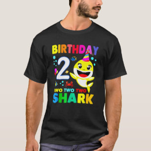 2. Geburtstagskind Girl 2 Jahre Altes Hai Geschenk T-Shirt