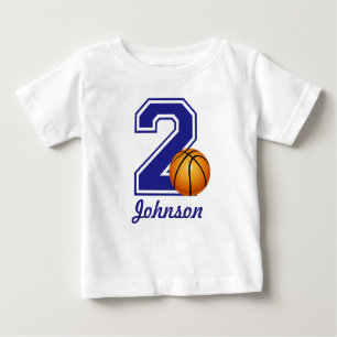 2. Geburtstagskorbball personalisiert Baby T-shirt