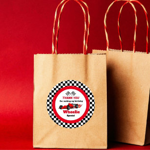 2. Geburtstagspackung mit zwei schnellen Rennwagen Runder Aufkleber