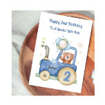 2. Geburtstagstraktor Teddy Birthday Boy Card Karte<br><div class="desc">Diese 2. Geburtstagskarte ist für einen Sohn,  Enkel oder Freund geeignet. Das Design umfasst einen Spielzeugschlepper in Blau und Grün,  der innen einen Ballon-Teddy hat.</div>